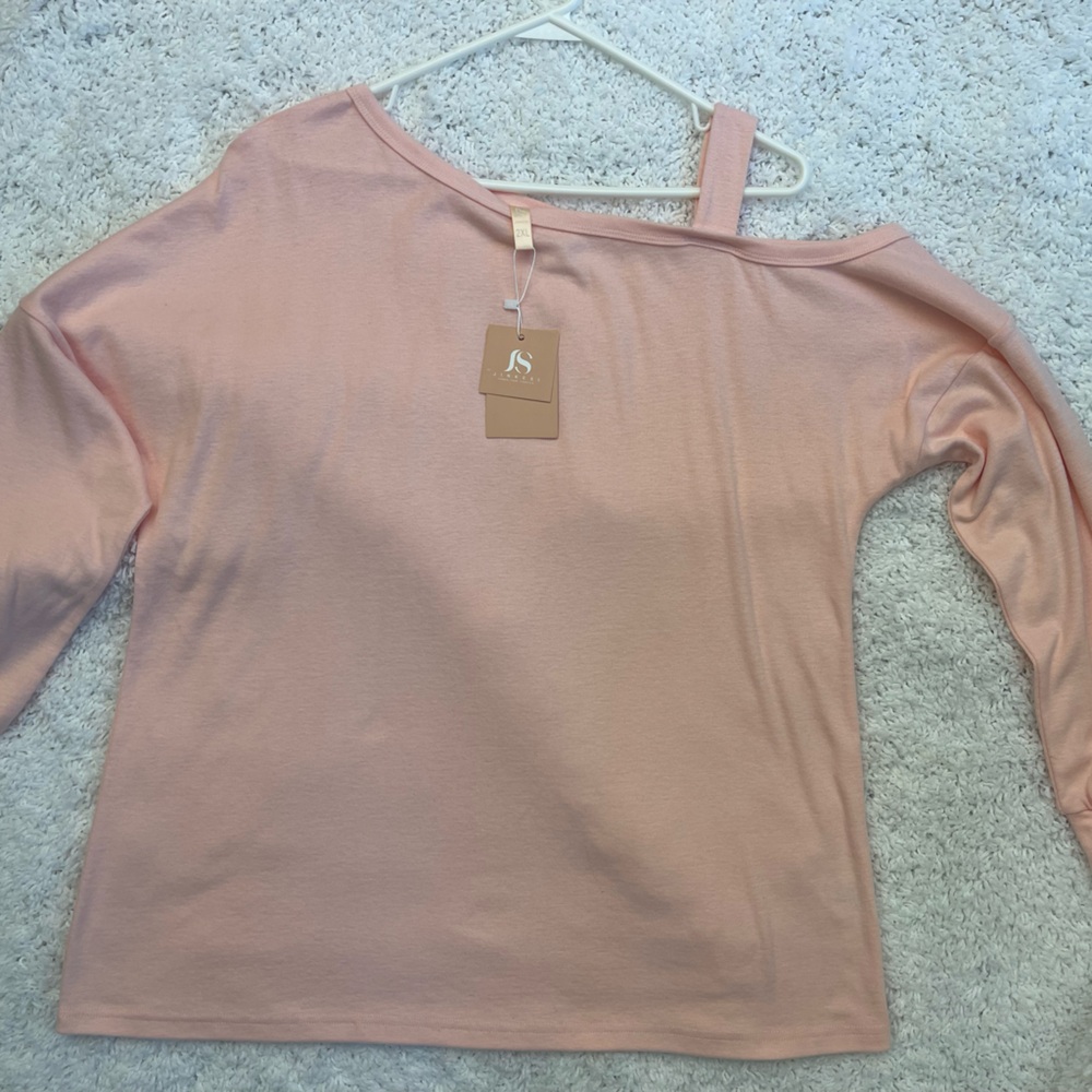 Jinkesi Pink Off The Shoulder / Cold Shoulder Long Sleeve Sweater, Size 2X , NWT - Picture 13 of 13